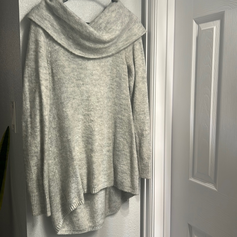 Gray cowl neck sweater from Loft